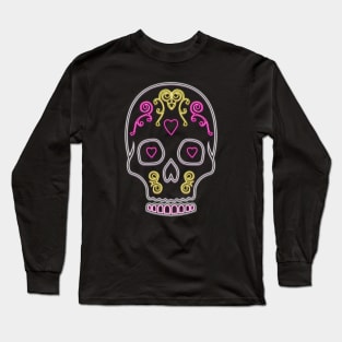 Neon Skull Dio De Los Muertos Long Sleeve T-Shirt